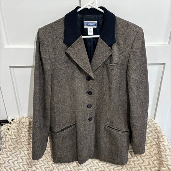 Vintage Pendleton 100% Virgin Wool 2 Piece Blazer Jacket Skirt Set - Picture 2 of 9